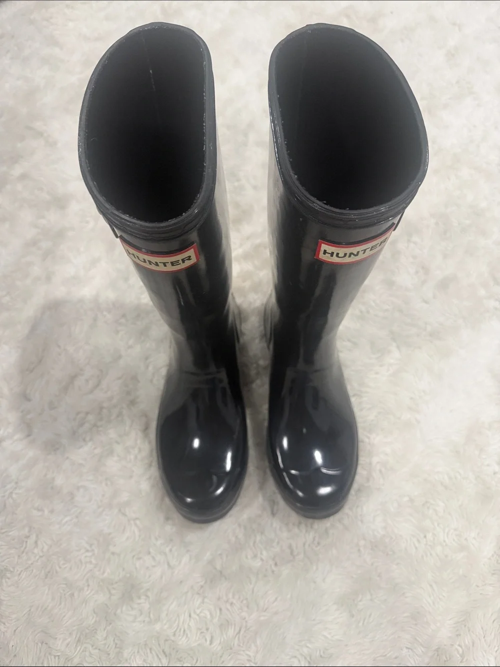 Hunter kids Gloss Black Mid-Calf Rain Boots Girls  Size‎ 3 B